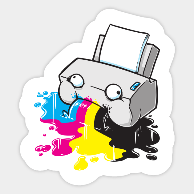Puker Printer Sticker by obvian